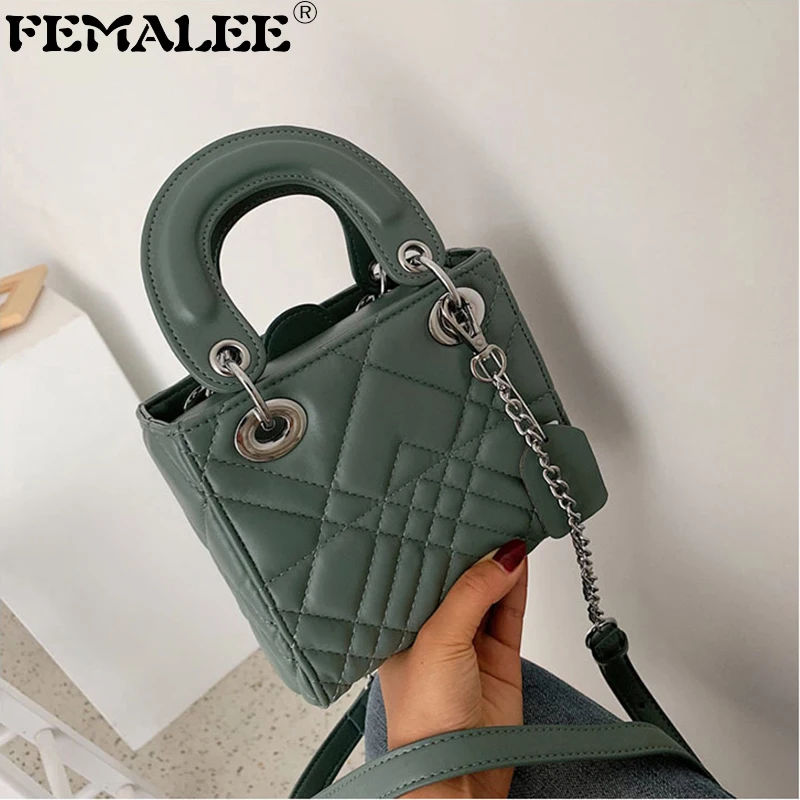 

Chic PU Leather Cross Thread Handbag Women 2019 New Designer Messenger Elegant Lady Crossbody Bag Chains Hand Tote Shoulder Bags