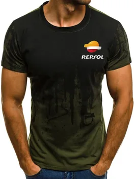 

New 2020 Men's Casual Blouse Cotton Linen Shirt Loose Tops Summer Short Sleeve Tee for repsol Shirt racing Men's Shirt