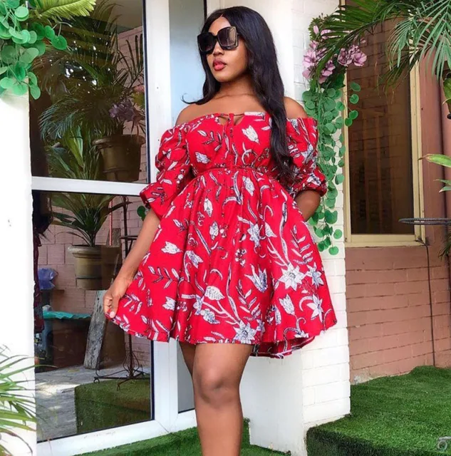 Ejiro African Chiffon Short Gown