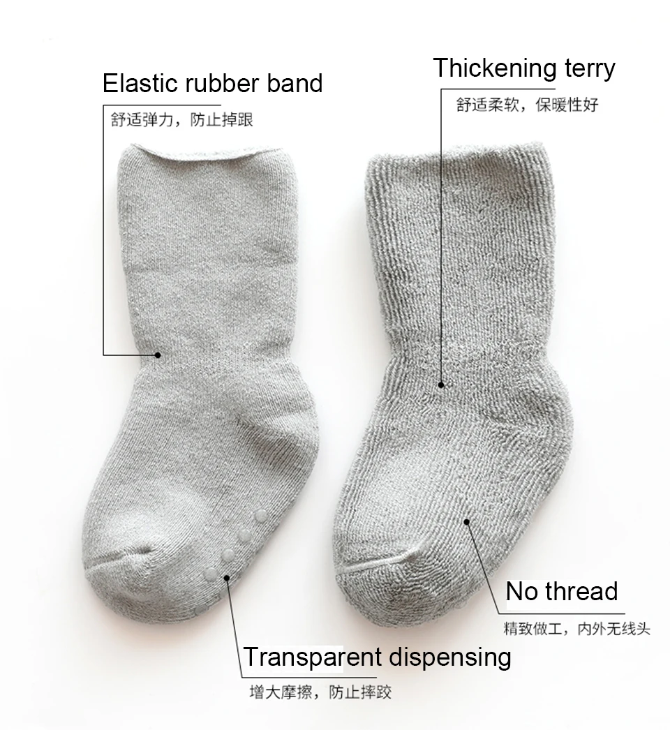 Baby winter anti slip long Socks Newborn infant boy girl Cotton Cute Terry Thicken warm Sock toddler children Clothing Accessory