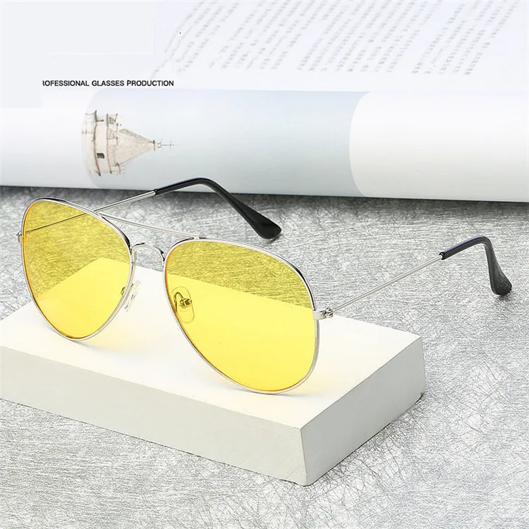 MAYTEN Anti-glare Polarizer Sunglasses Copper Car Drivers Night Vision Goggles Yellow Sunglasses Men Night Vision Pilot Eyewear rectangle sunglasses