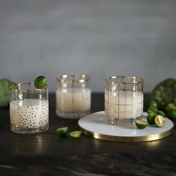 

Originality Wine Glass Northern Europe Golden Transparent Flange Beer Whisky Wine Glass Household Cold Drink Fruit Juice Cups