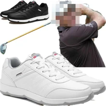 Гольф обувь; Мужская нескользящая обувь для игры в гольф с рифленой подошвой легкий дышащей кожане Мужские Спорт на открытом воздухе обувь