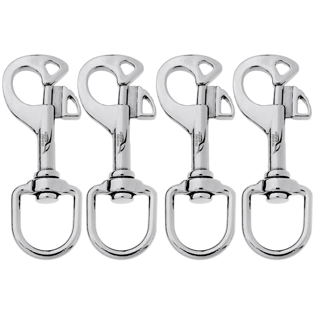 4Pcs Stainless Steel Swivel Eye Bolt Snap Spring Hook for Scuba Tech Diving
