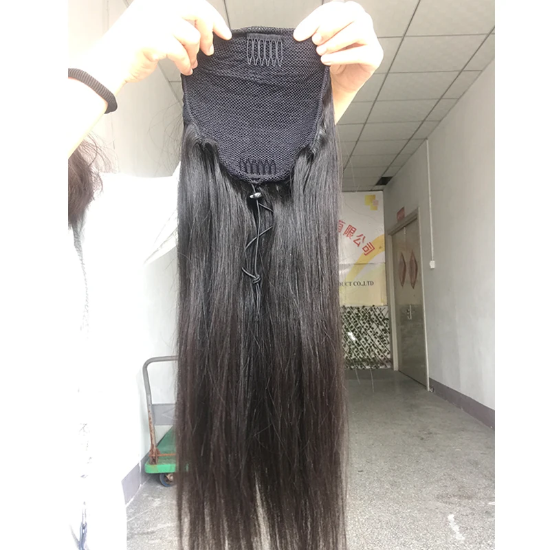 Toysww конский хвост человеческие волосы на заколках для наращивания Remy прямые