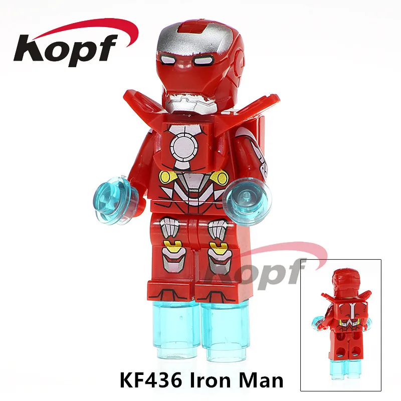 Super Heroes Single Sale Iron man Series Ironman Vision Captain America Spiderman Building Blocks Children Gift Toys KF510 - Цвет: KF436 Without Box