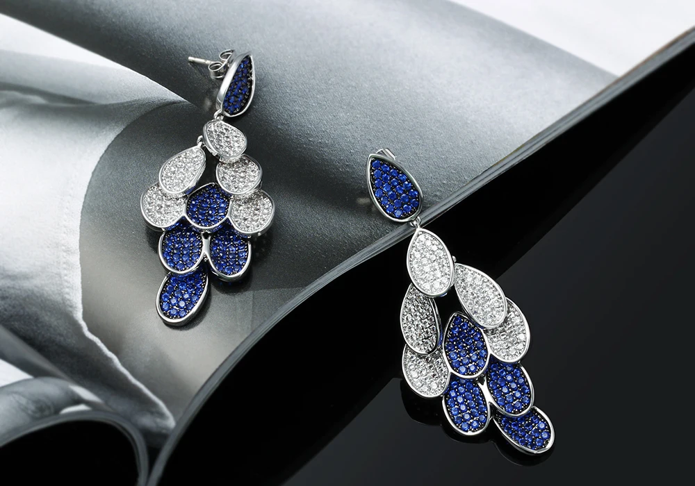 blue zirconia earrings for women