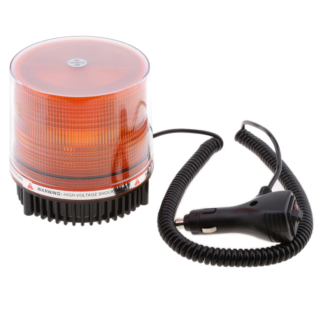 Car Roof Top Front Beacon Strobe Light Emergency Flash Warning Light Lamp Amber Self Contained LED 