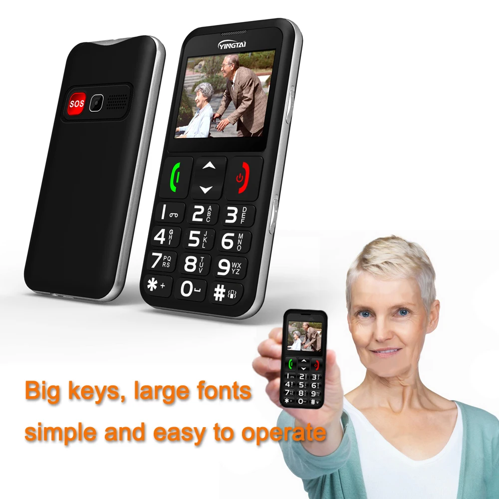 YINGTAI T11 Elder Cellphone Best Feature Senior Phone 2.2 Inch FM Torch Speed DialSOS Big Push Button Speaker Russian Keypad GSM
