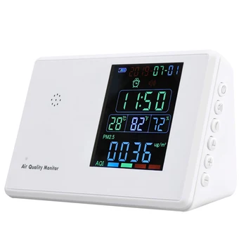 

Temperature Standing Formaldehyde Particles LCD Display Alarm Humidity For CO2 PM2.5 Air Quality Monitor Home USB Port Digital