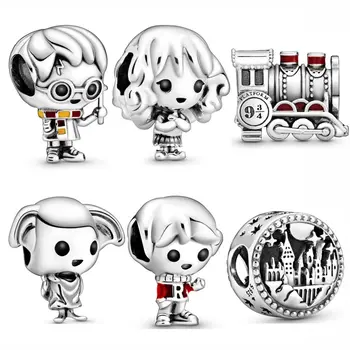 

Harry Dobby The House Elf Hermione Granger Hogwarts Express Train Charms Fit Pandora Bracelet 925 Sterling Silver Beads