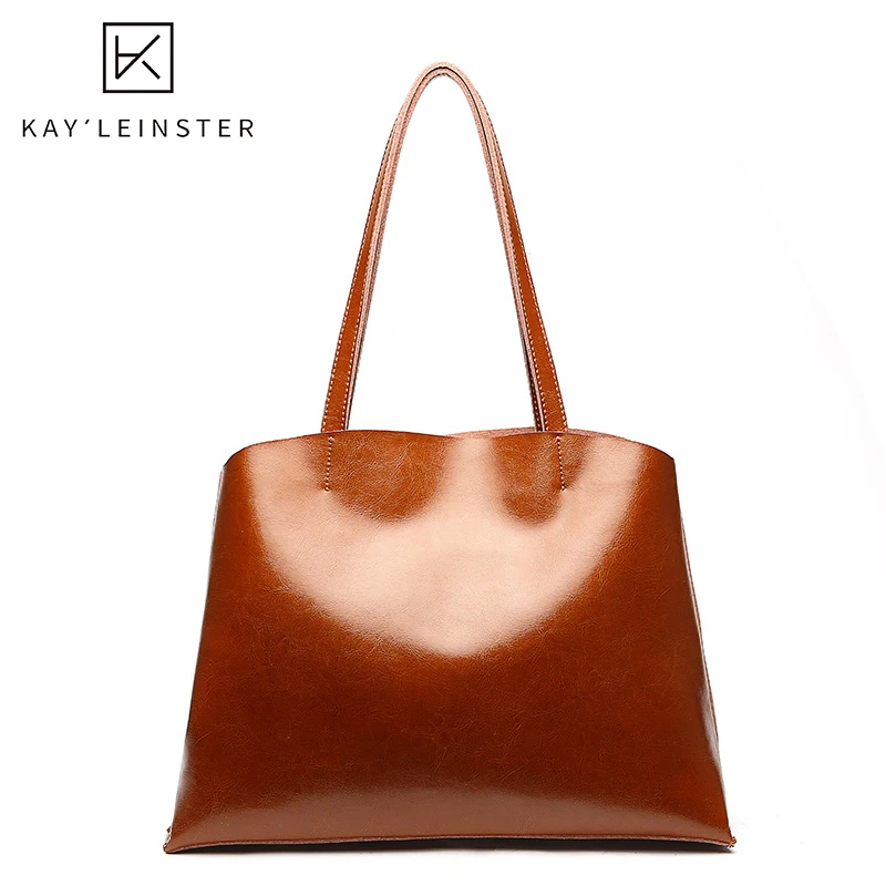 

Autumn-winter New Euramerican Style Genuine Leather Handbag Women's Shoulder Bags High Capacity Portable Fashion Tote Ladies Bag