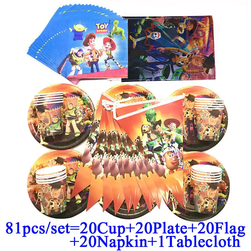 toy story decoracion de fiesta de cumpleanos para ninos nino plato taza mantel de paja toy story 4 buzz light suministros para fiesta de ano