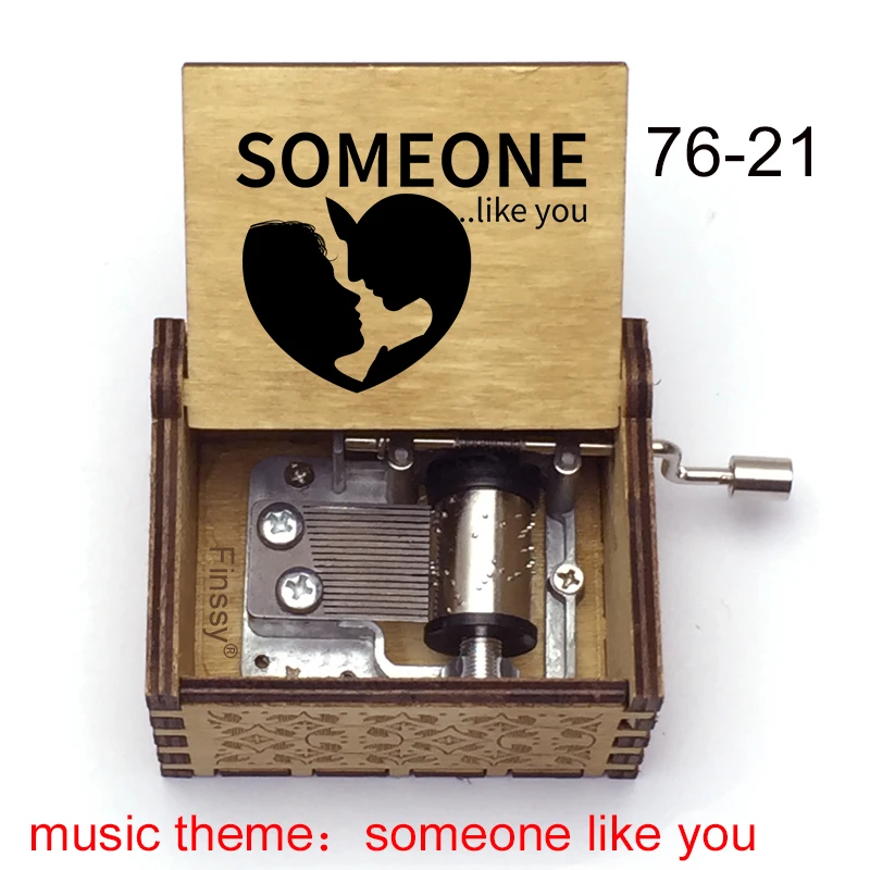 pop music someone like you Music Box song 18 Note color print Wood Hand movement home office ornaments birthday gift toy