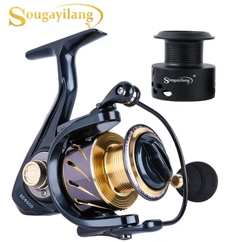 

Sougayilang 13+1BB Fishing Reel 5.1:1 Spinning Reels Left/Right Interchangeable Handle Metal carp Fishing Tackle