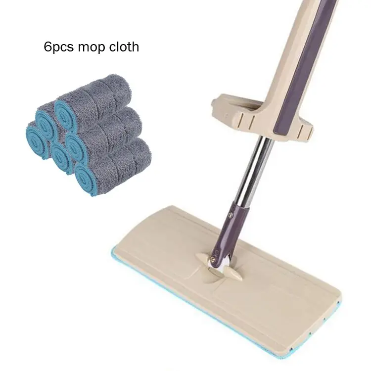 contain 6 mop cloth Hand Wash Free Spin Mop Rectangle Flat Mops Rotatable Aluminum Handle Floor Mop Cleaning Artifact Household Floor Cleaner Tools - Цвет: contain 6 mop cloth