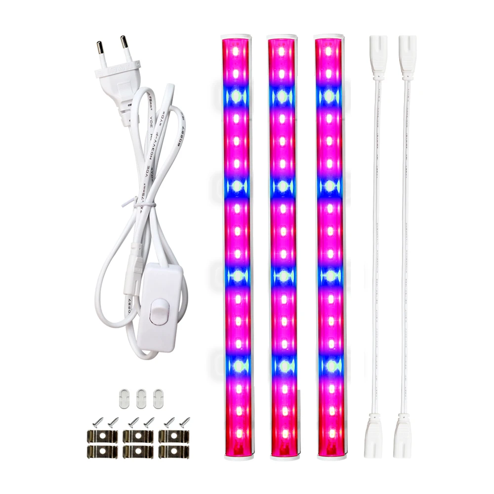 3pcs 5730 tube Светодиодный светильник для выращивания растений, полный спектр, лампа для комнатных растений T5, ламповый светильник, 5730 SMD СВЕТОДИОДНЫЙ Фито лампы, Гидропонные теплицы, Growbox 85-265V - Испускаемый цвет: 3pcs 5730 tube