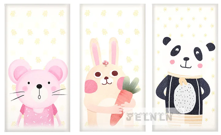 Розовая свинья узор детская комната настенные наклейки для детского сада стены анти-столкновения пены стены юбка спальня мультфильм татами наклейки на стену