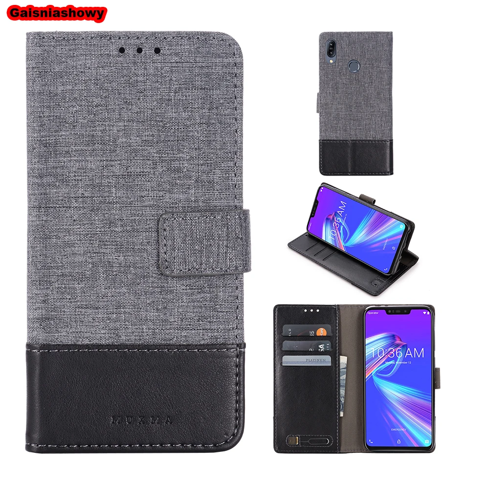 

PU Leather Case For ASUS Zenfone Max M2 ZB633KL Luxury Canvas Silicone Phone Cover For ASUS Zenfone ZB633KL Wallet Case Bag