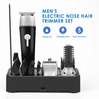 

5 in 1 Electric Hair Clipper Nose Hairs Trimmer Shaver Sideburns Beard Haircut Set With Comb Brush US/EU Plug Hair styling Tool