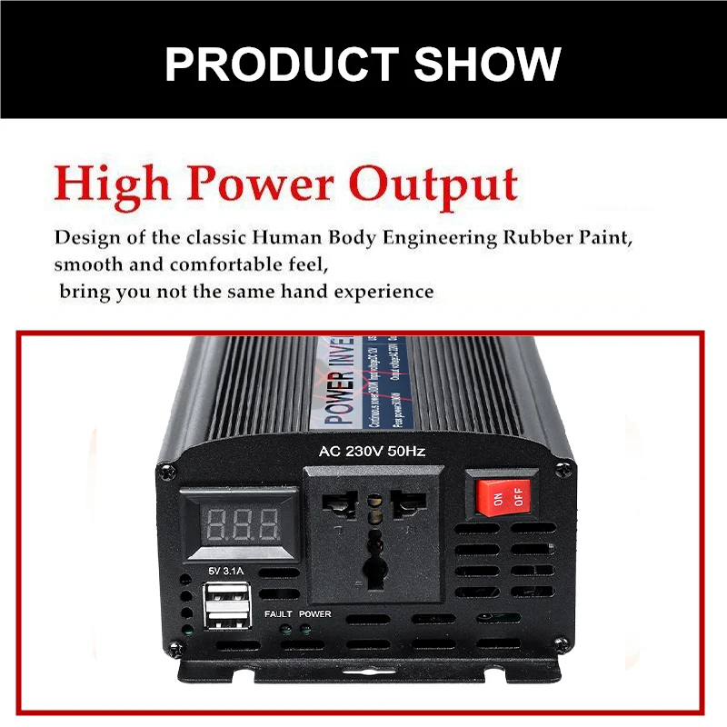 12000 W/10000/8000/6000 светодиодный автомобильный инвертор 12V 220V с 2 портами(стандарт Модифицированная синус волны силы Напряжение конвертер трансформатор 5000/4000/3000