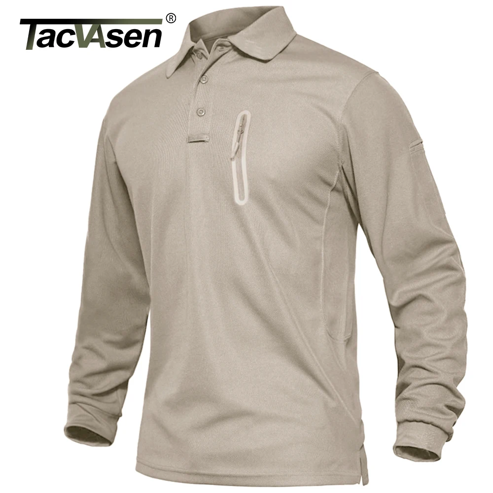Tacven-ジッパーポケット付きの戦術的な仕事Tシャツ,男性用長袖プレミアムTシャツ,カジュアルなゴルフスポーツTシャツ