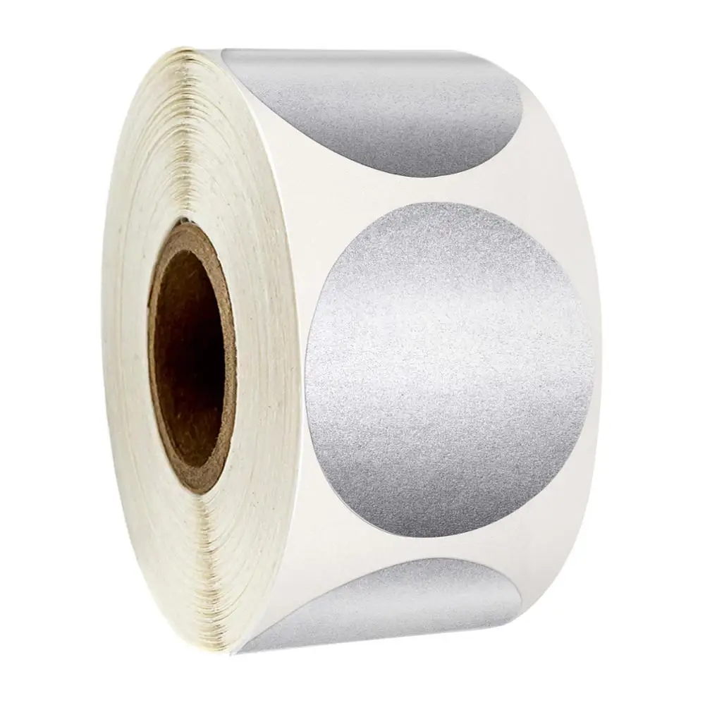 

1inch Round Silver Scratch Off Stickers 300pcs/roll Scratch Off Stickers for Party Activity Game Stickers Kids Diy Toys Stickers