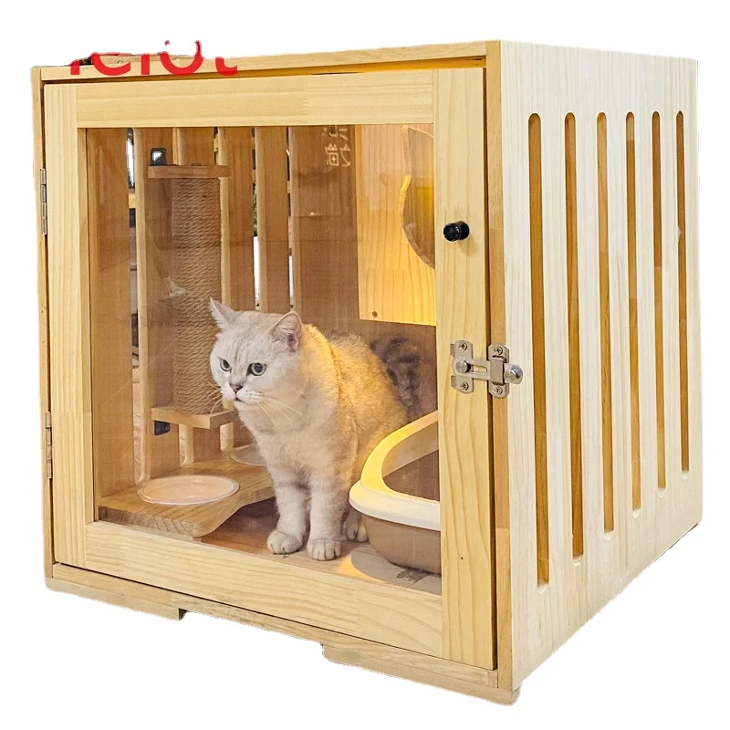 

Cat Villa Solid Wood Cat Cage Luxury Cat Nest Cattery Cat House Cat Bed Cat Showcase Free Access Cat Apartment