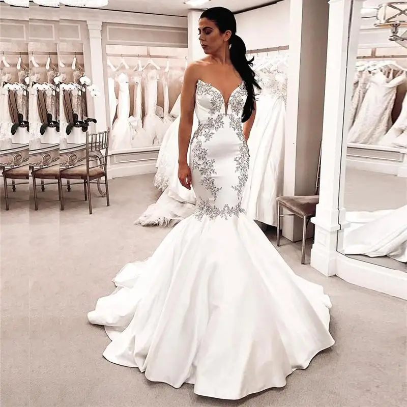 ANGELSBRIDEP-Sweetheart-Mermaid-Wedding-Dresses-Robe-de-mariee-Fashion-Applique-Court-Train-Formal-Wedding-Bride-Dresses
