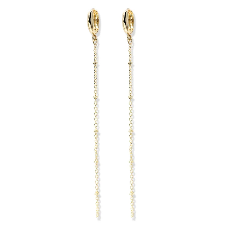 18K Gold Модные трендовые серьги-кольца с кисточками - Окраска металла: 18K Gold