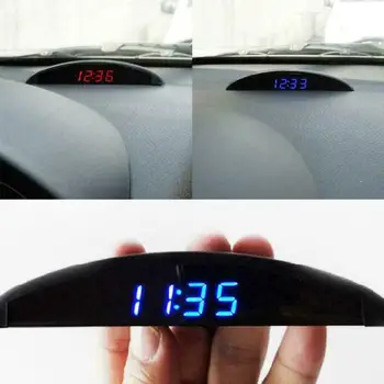 

12V Digital LED Alarm Auto Electronic Car Clock Voltmeter Thermometer 3 In 1 With Temperature Error Manual Correction Function