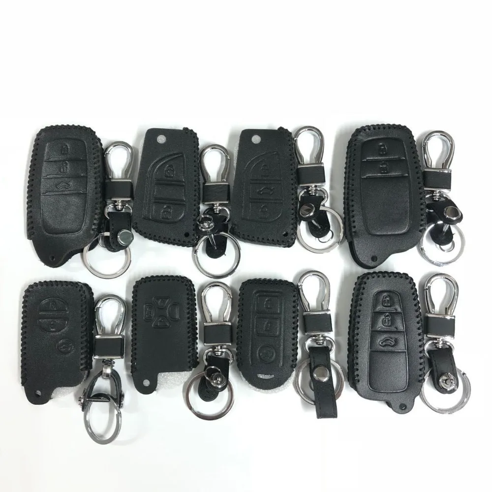 Для Toyota Camry Highlander Vios Yaris 2 чехол для ключей с кнопками Популярные натуральная кожа пульт дистанционного управления Управление брелок для ключей Автомобильный ключ крышка корпуса