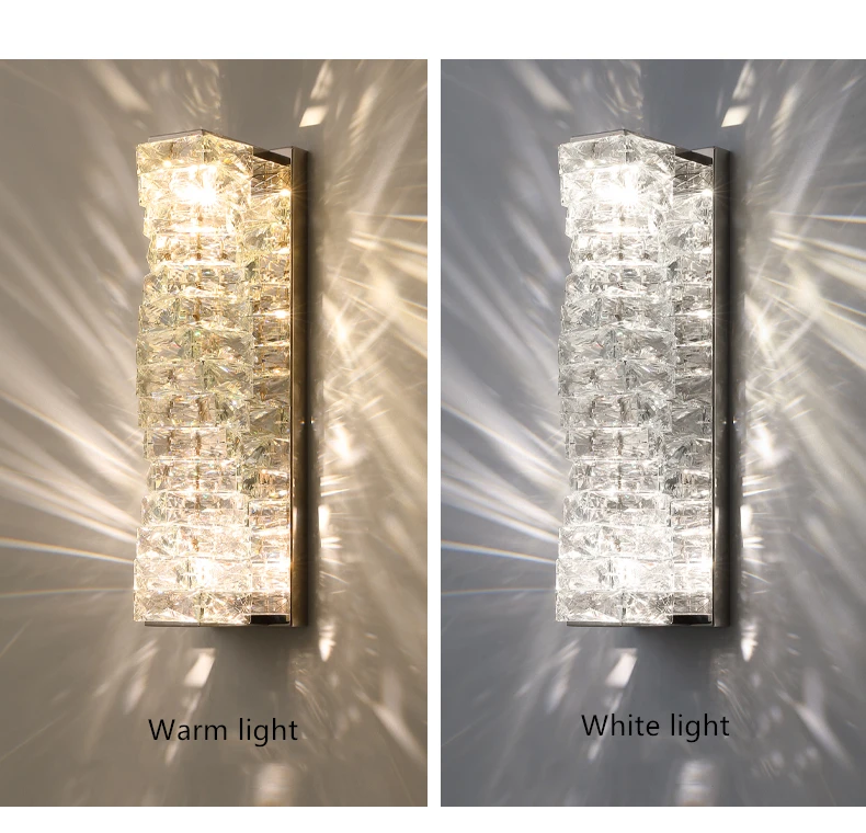 plug in wall lights Silver Metal LED Wall Sconce High Quality Crystal Home Decoration Wall Lamp For Bedside Foyer Aisle Hotel Room Lighting Fixtures swing arm wall lamp