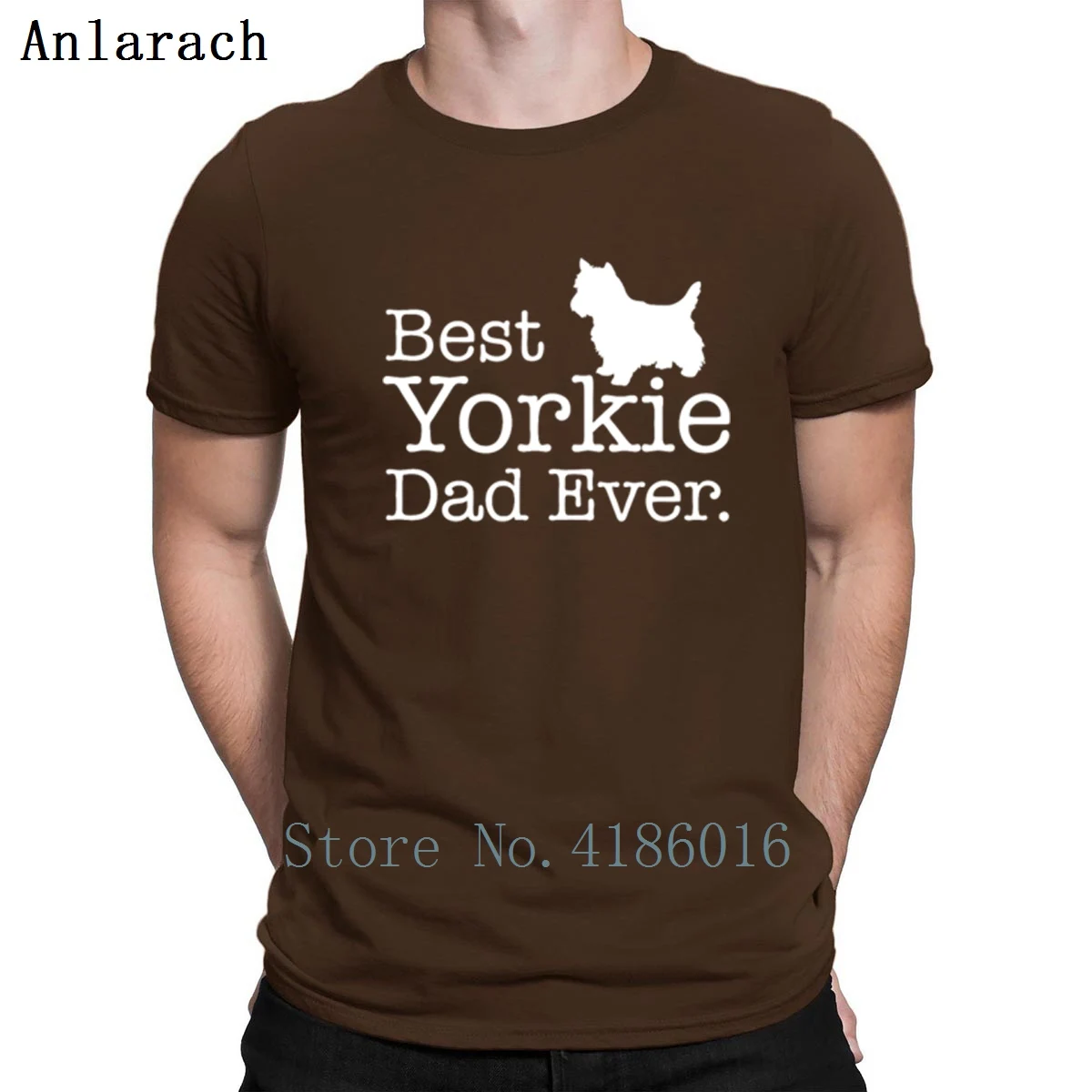 Футболка с надписью "Best jorkie Dad Ever", винтажный Размер, S-3xl, поп-топ, футболка, хлопок, Мужская футболка, новинка, комическая футболка - Цвет: coffee