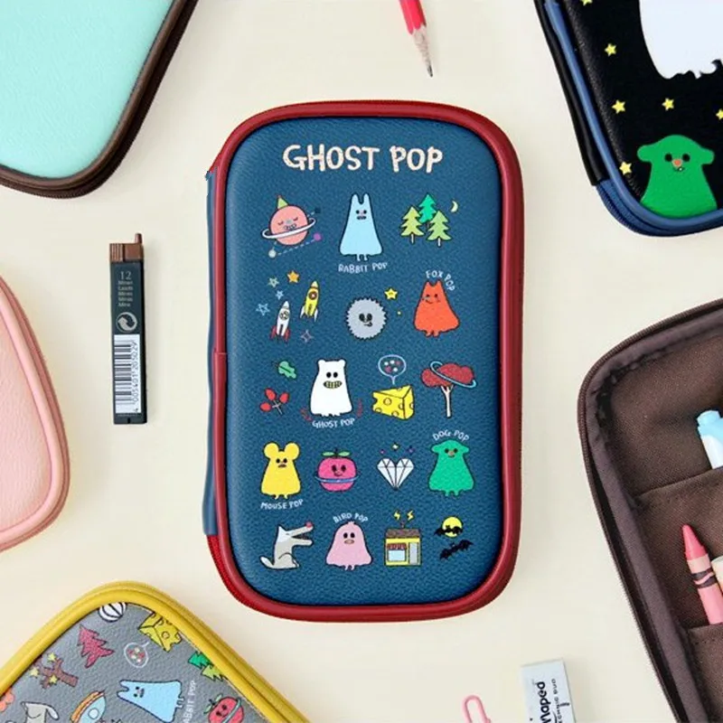 Korean School Pencil Case for Girls Boys Pen Bag Cute Cartridge Storage Pencilcase Large Capacity Stationery Pouch Box Supplies |