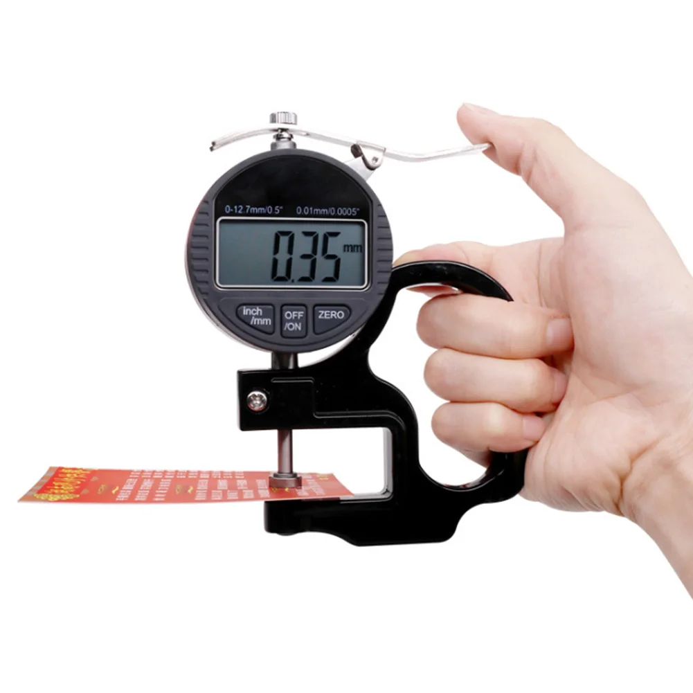 

0-12.7mm Thickness Gauge Film Digital Jewelry Meter Electronic Handheld Measuring Tool Leather LCD Screen Portable Depth Tester