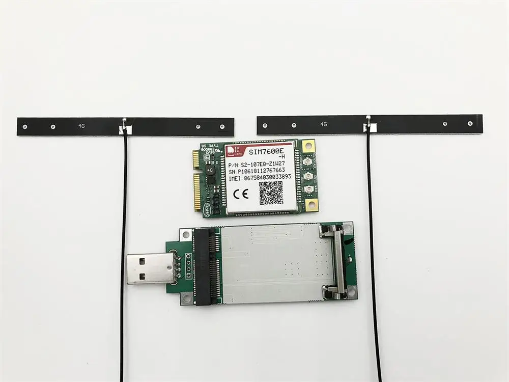 Package 4 SIMCOM SIM7600E-H Mini PcieA WITH AUDIO CAT4 LTE-FDD module SIM7600 Muti Band compeititive with mikrotik - Color: Package 4