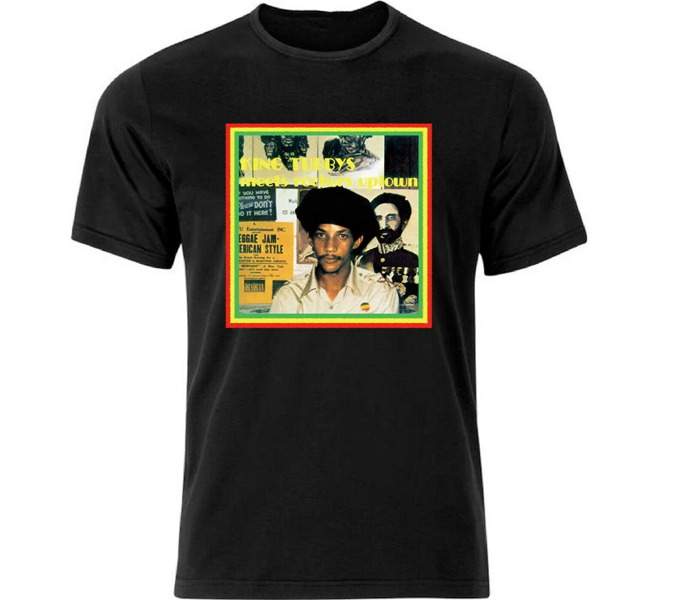 King Tubbys Meets Rockers Uptown Retro Reggae T Shirt Black Custom Print Tee | Мужская одежда