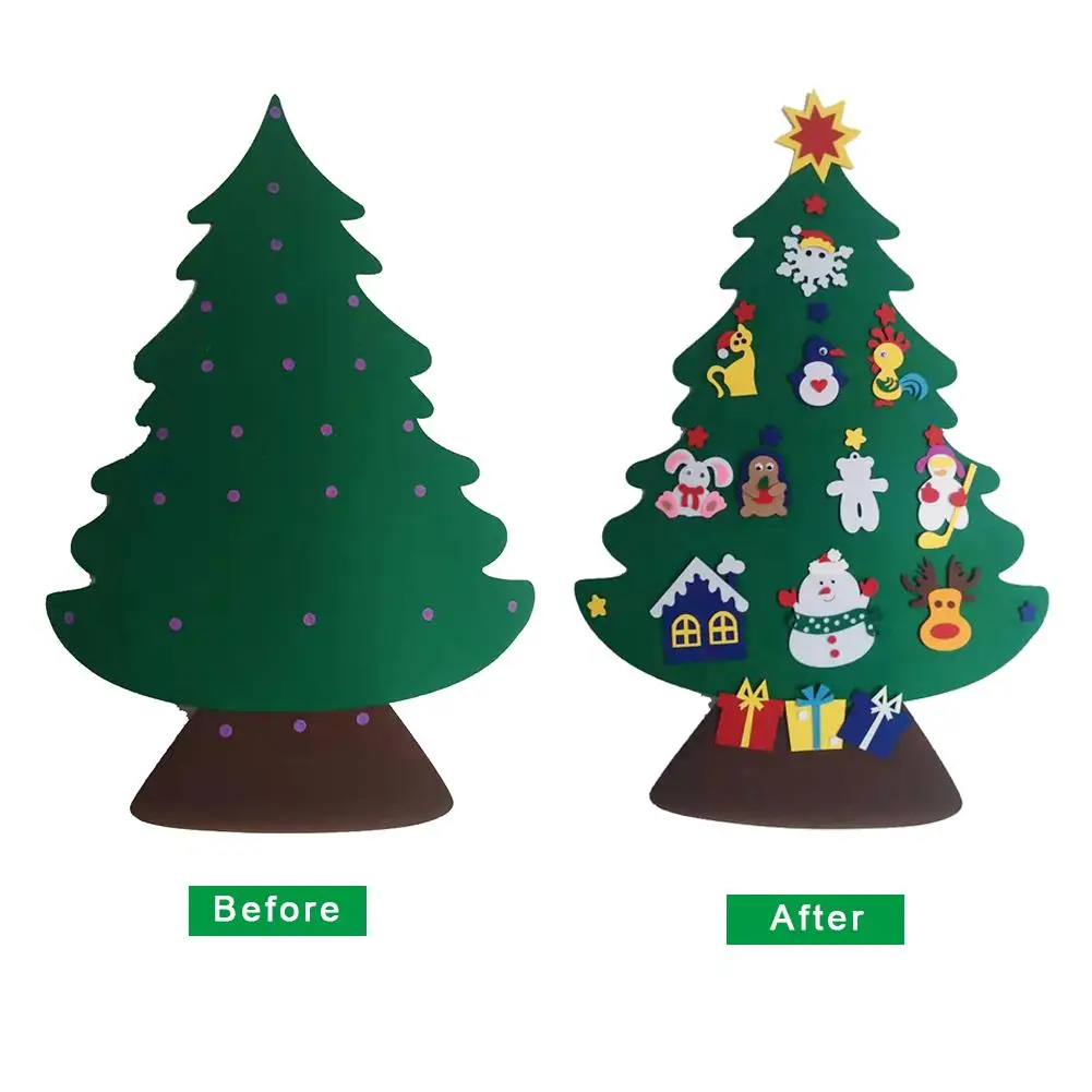 Diy Войлок Рождественская елка подарки на год детские игрушки искусственное дерево настенные подвесные украшения Рождественское украшение для дома Быстрая - Цвет: G