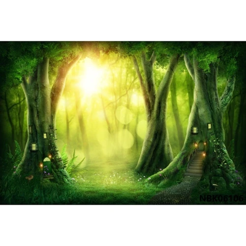 Yeele лес фон с изображением джунглей зеленое дерево трава тайна вечерние фотографии природы фон для фотосъемки - Цвет: NBK06106
