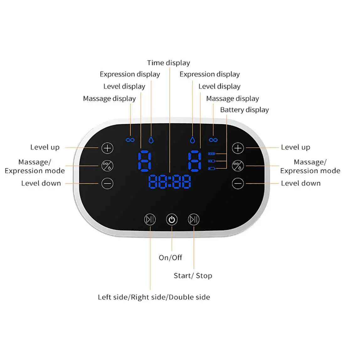 Double Motor Electric Breast Pump Portable Breastfeeding Pump Rechargeable Battery Designed BPA-Free Intelligent Milk Pump
