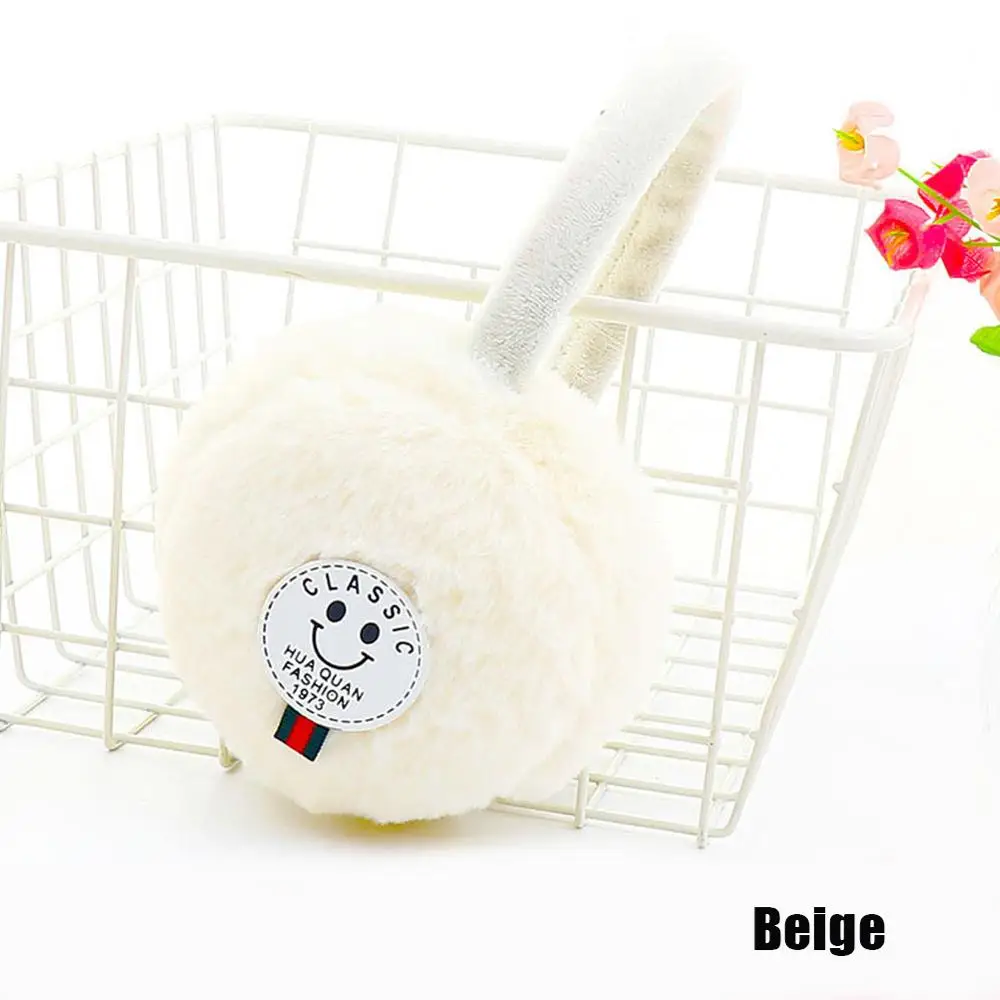 Smile-Beige-Adult Детские теплые зимние наушники с котом; женские милые плюшевые наушники для девочек; Детская повязка на голову; круглые наушники - Цвет: Smile-Beige-Adult
