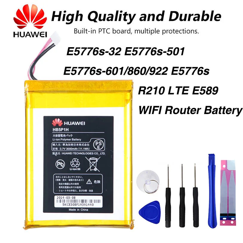 

Original HuaWei HB5P1H 3000mAh WIFI Router Battery For HuaWei E5776s-32 E5776s-501 E5776s-601/860/922 E5776s R210 LTE E589