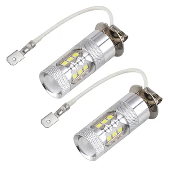 

BEVIBSEE H3 LED Headlight Blue 80W 6000K Fit Club Car For Yamaha Golf Cart White