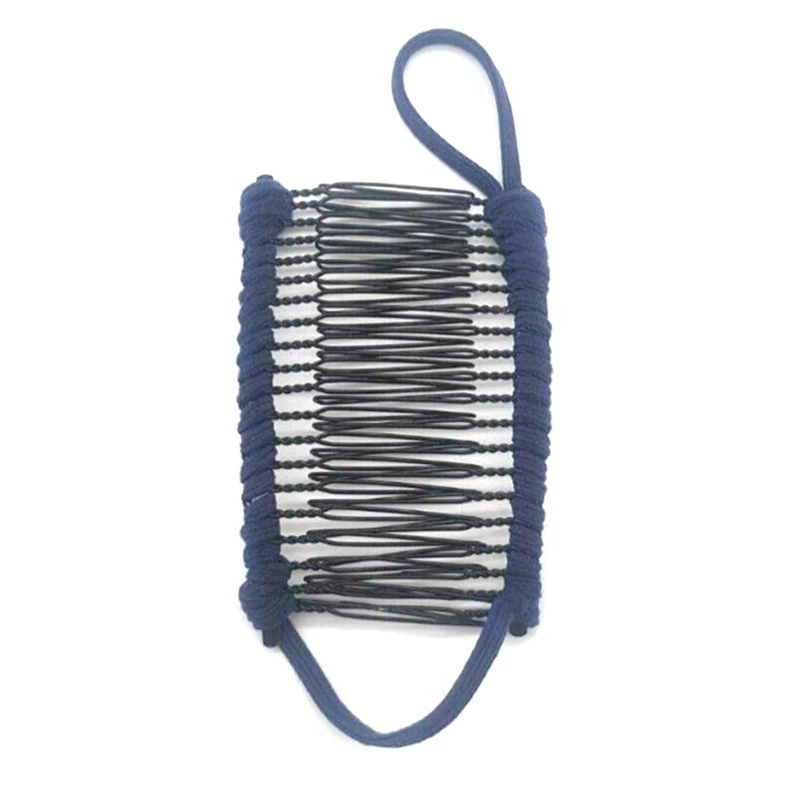 Dark Blue 30comb Shopify Прямая поставка высокое качество Новое поступление 1 шт. Винтажная заколка для волос в форме банана Женская ленивая расческа для волос винтажные растягивающиеся аксессуары для волос - Цвет: Dark Blue 30comb