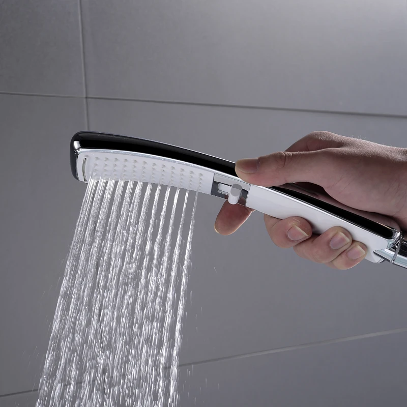 Waterfall 2 Function Hand Held Shower Head High Pressure Rain Shower Sprayer Water Saving New Design Chrome Set Bathroom shower head shower set