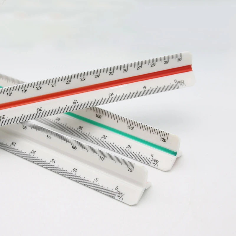 30cm Triangular Scale Triangle Metric Scale Ruler 3 Sides Color Coded For Architect Engineer Technical Measuring Tool Plastic Rulers Aliexpress
