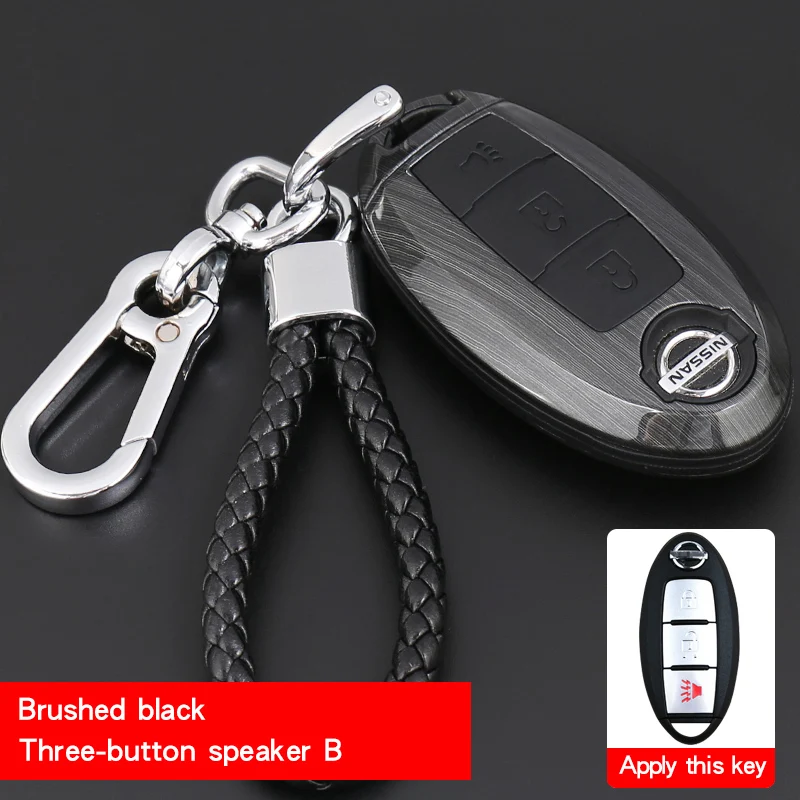 Applicabl toNissan sylphy T-trail Qashqai Teana Bluebird Tiida муранский автомобильный чехол для ключей с пряжкой силиконовый материал ударопрочный - Название цвета: Фиолетовый