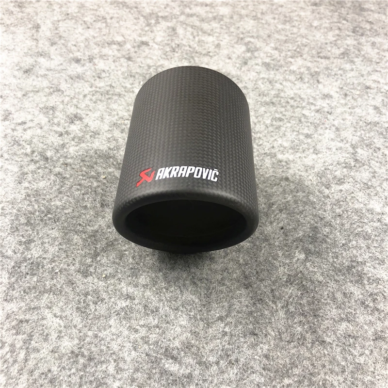 1 шт. Akrapovic Глянцевая углеродная выхлопная крышка и матовая углеродная волокно выхлопные наконечники крышки автомобиля Универсальные выхлопные трубы глушителя чехлы - Цвет: Matte 101mm