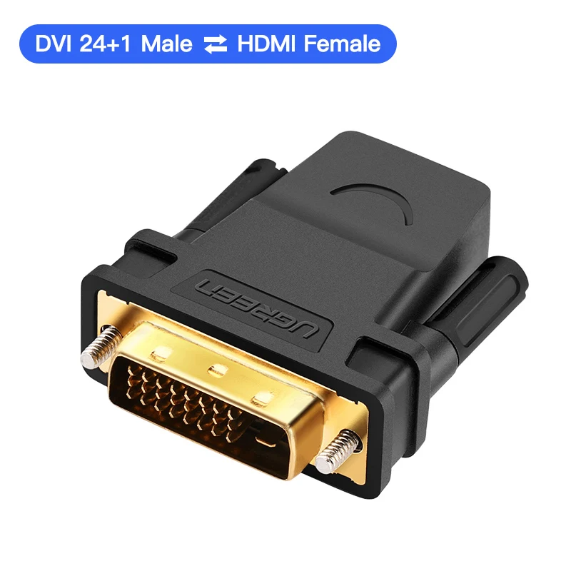 Ugreen hdmi к DVI 24+ 1 адаптер женщины к мужчине 1080 P HDTV конвертер для пк PS3 проектор TV Box - Цвет: DVI M to HDMI F Plug